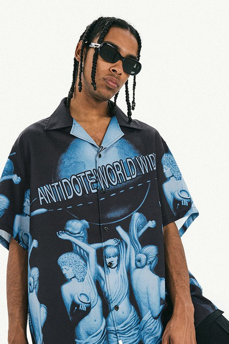 Worldwide Printed Cuban Shirt