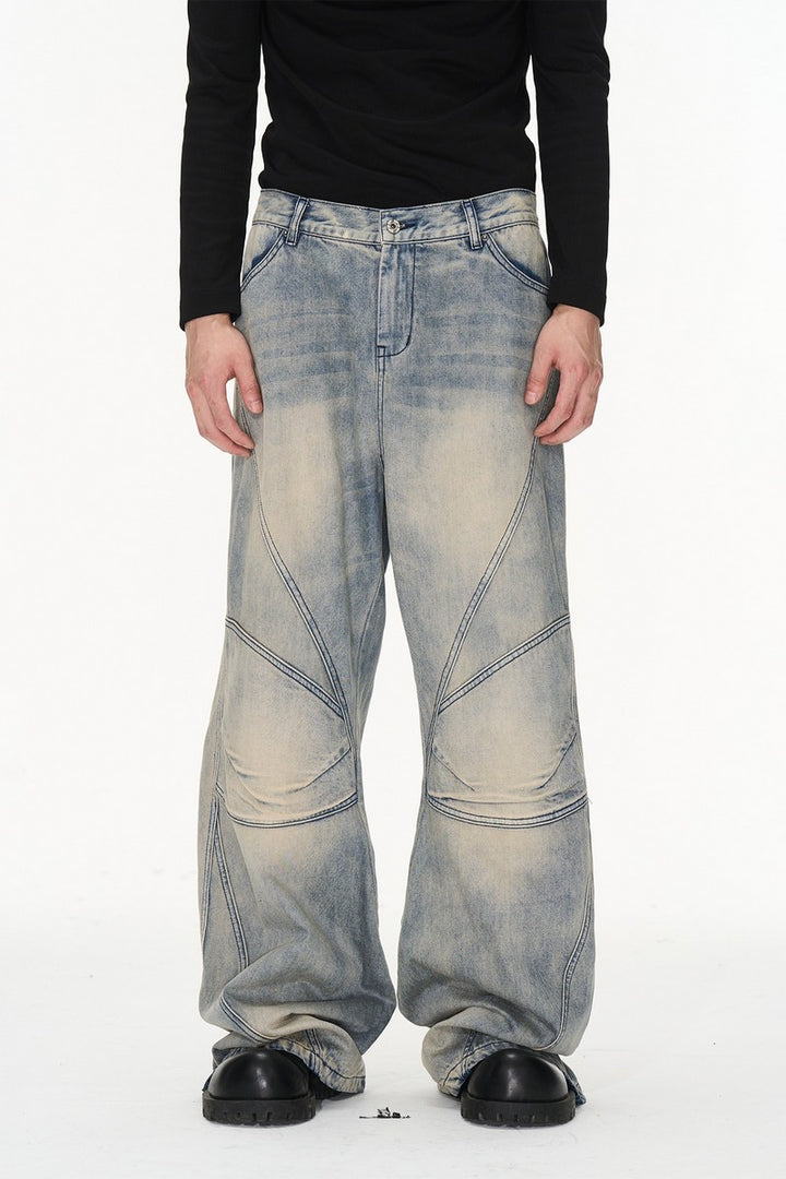 Washed Structure Jeans