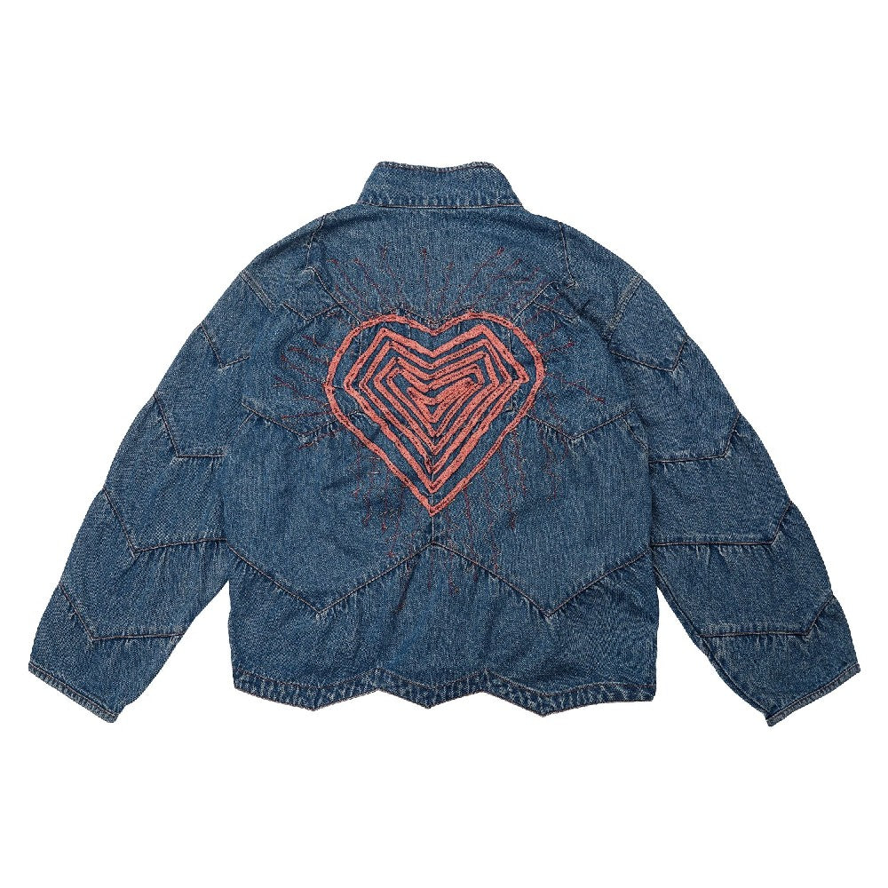 Embroidered Heart Denim Jacket