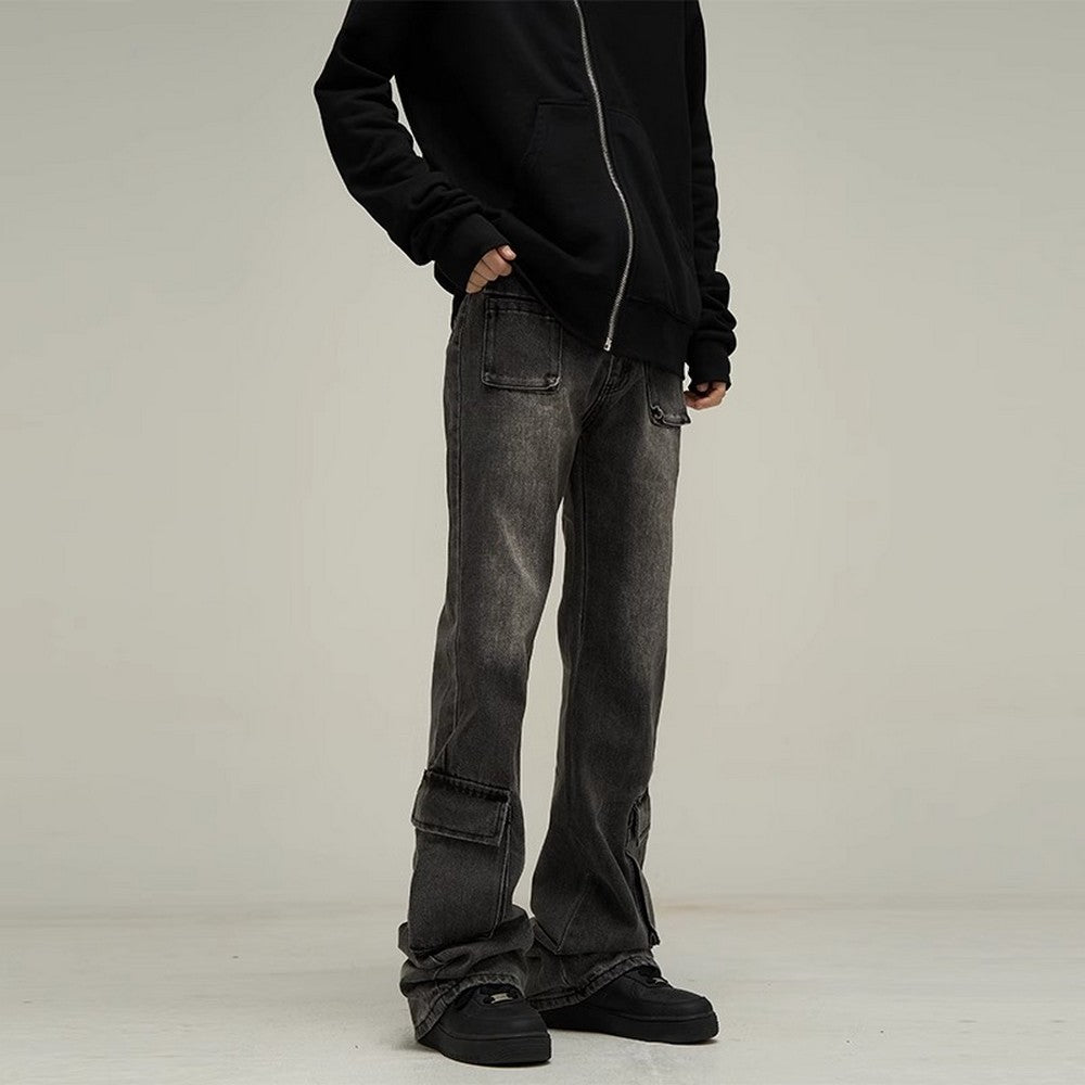 Washed Pockets Jeans