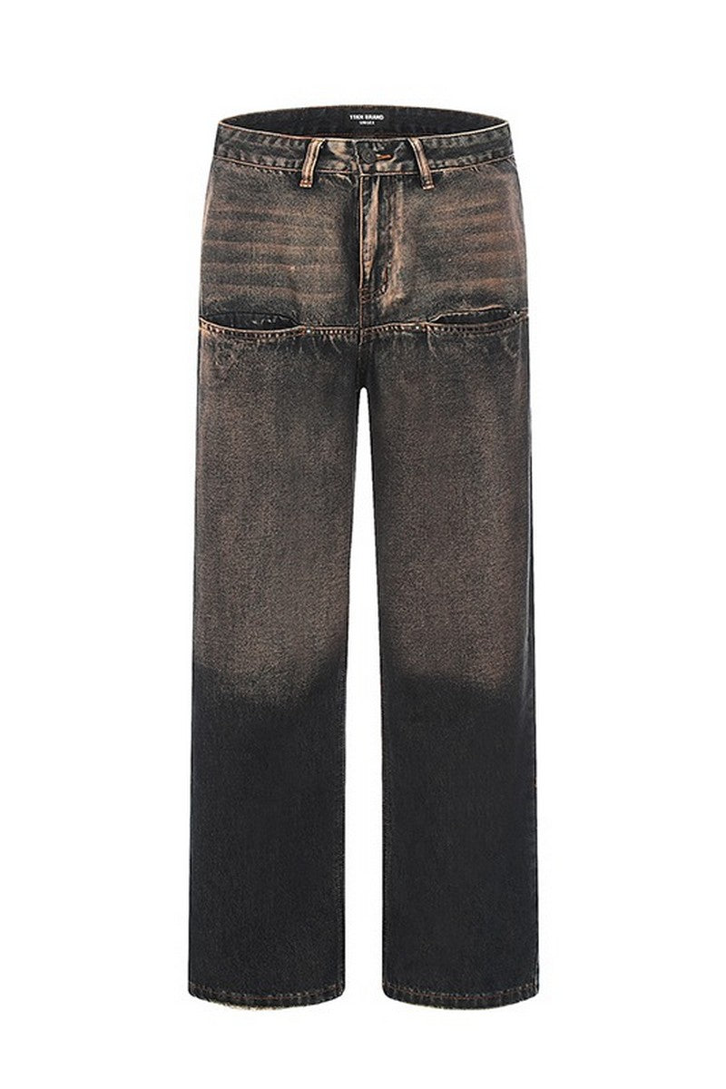 Retro Washed Stitched Jeans