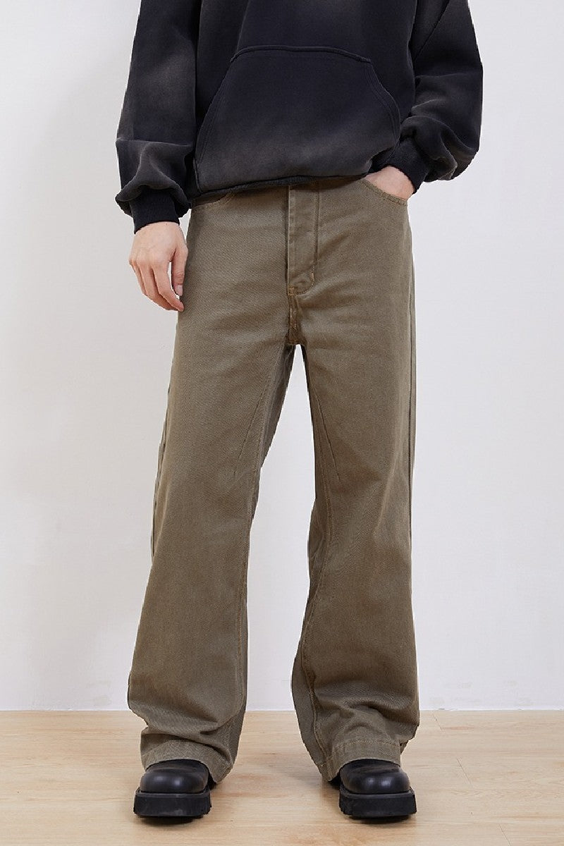 Washed Straight Trousers