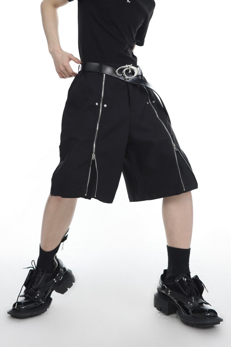 Zipper Loose Shorts