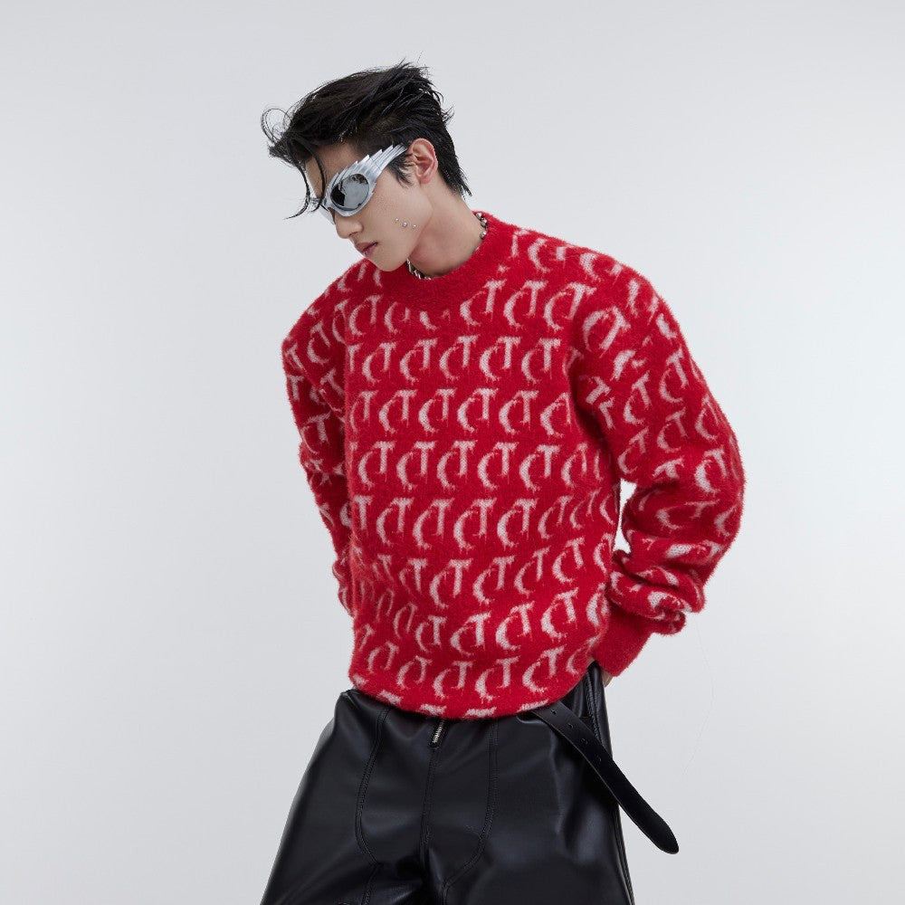 All Over Logo Knit Sweater