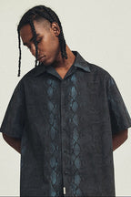 Snake Pattern Cuban Shirt