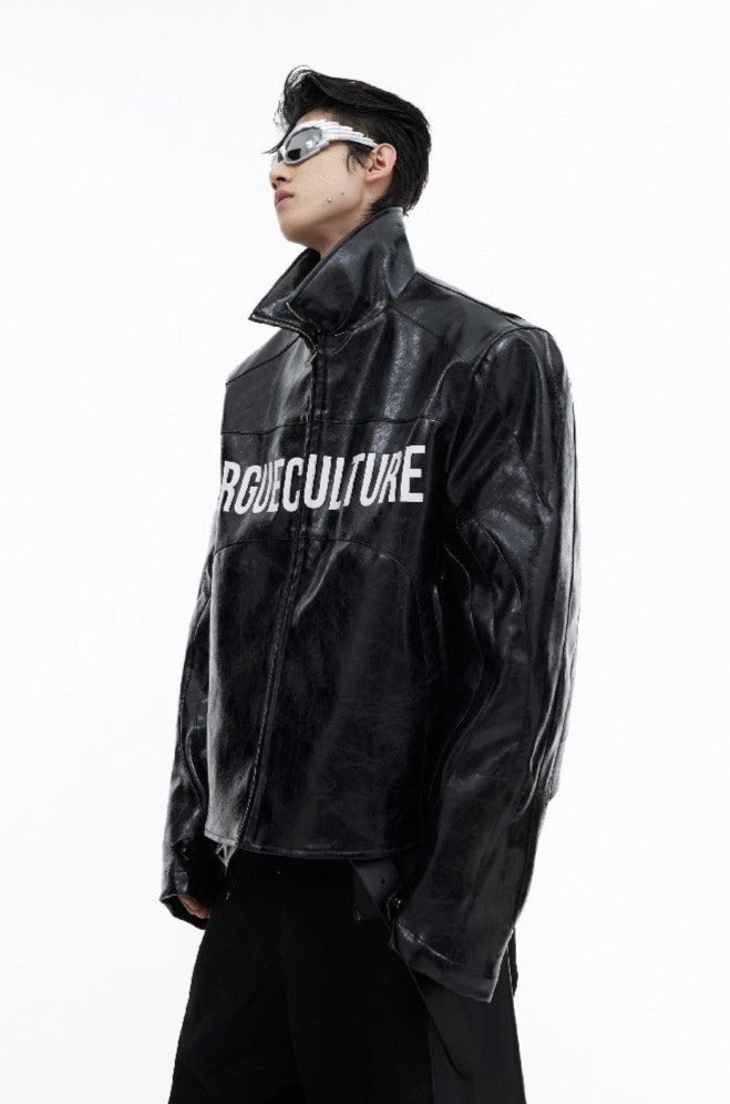 Logo PU Leather Jacket