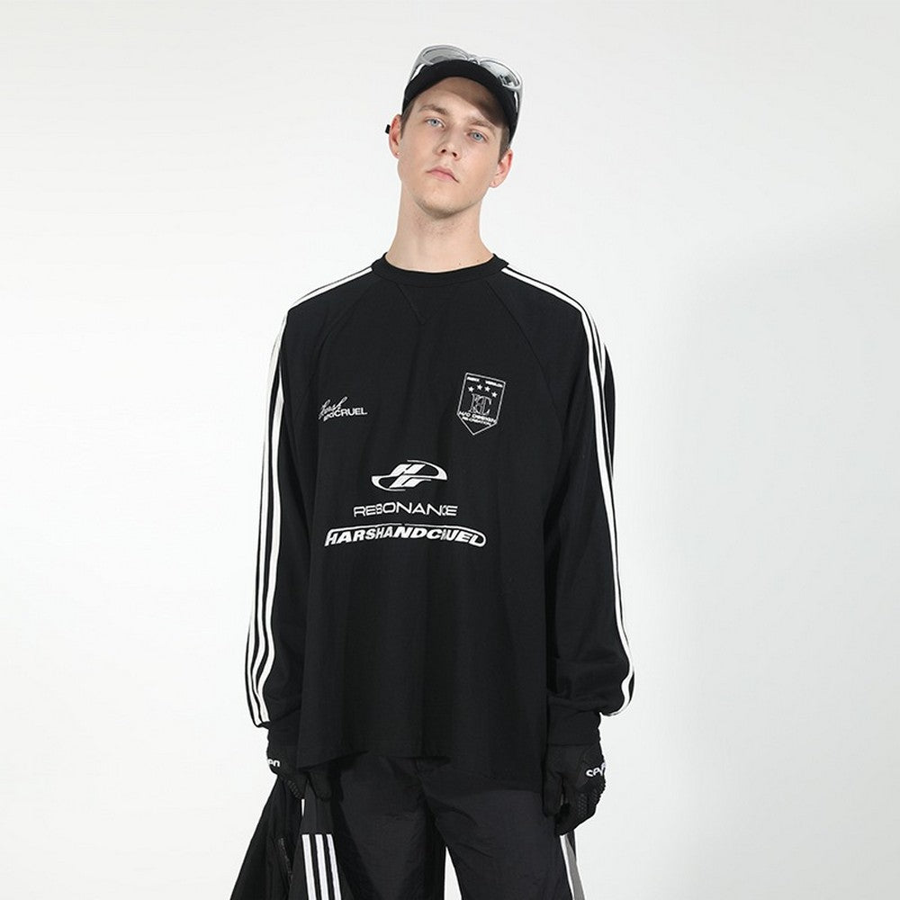 Embroidered Logo Striped Jersey L/S Tee - EU Only