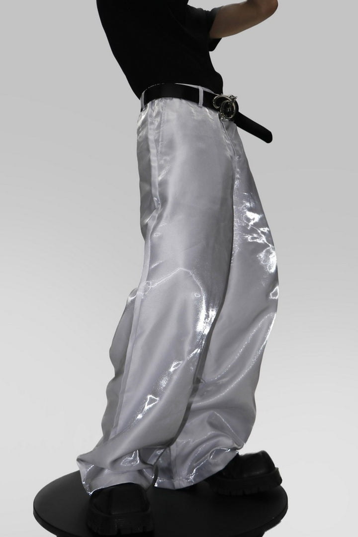 Metal Reflective Loose Trousers