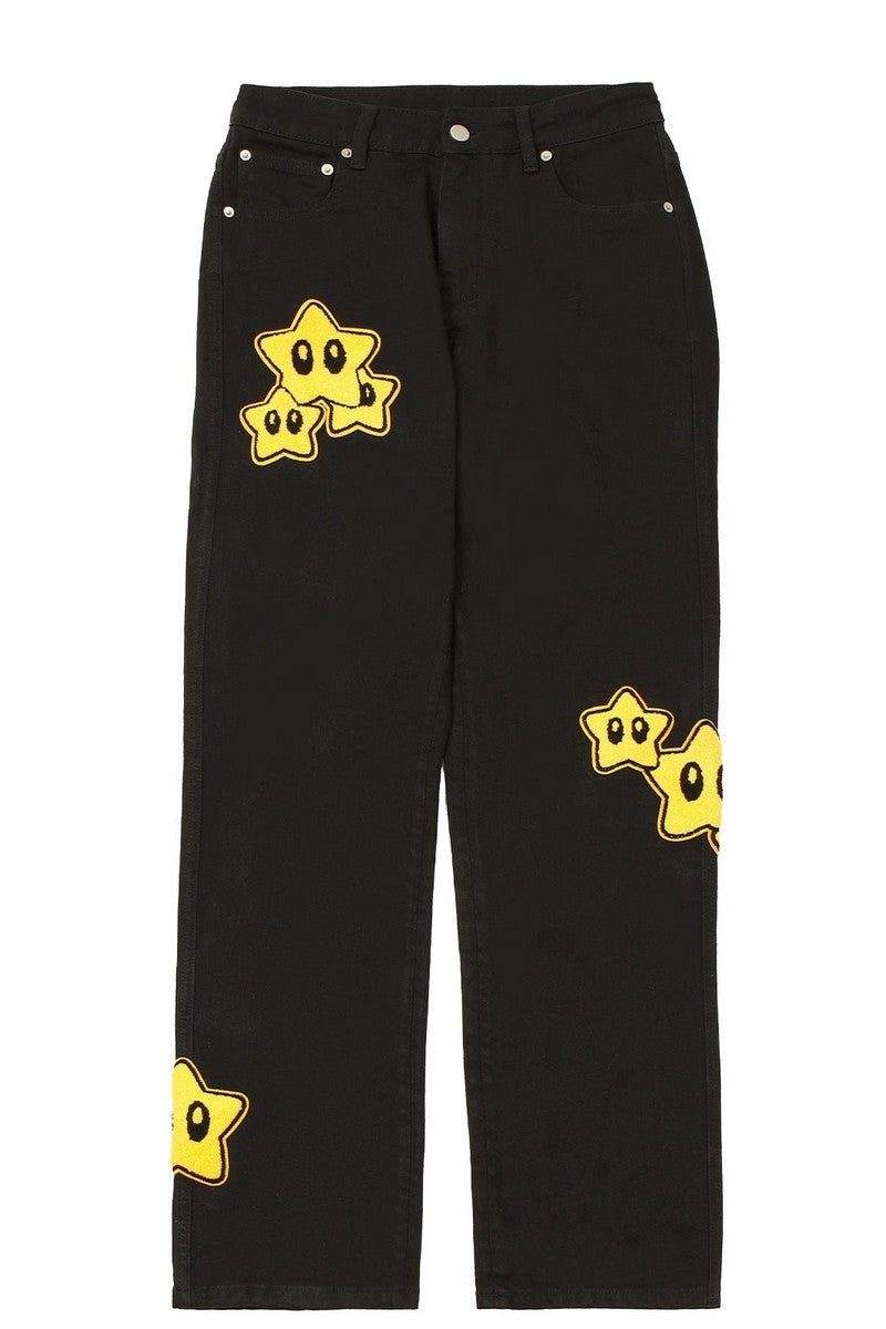 Embroidered Stars Jeans