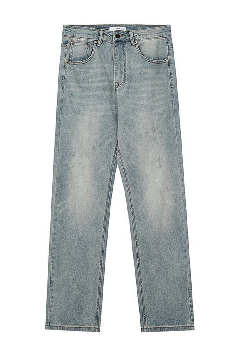 Washed Loose Straight Jeans
