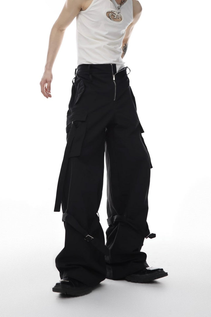 Multi-Pocket Loose Trousers