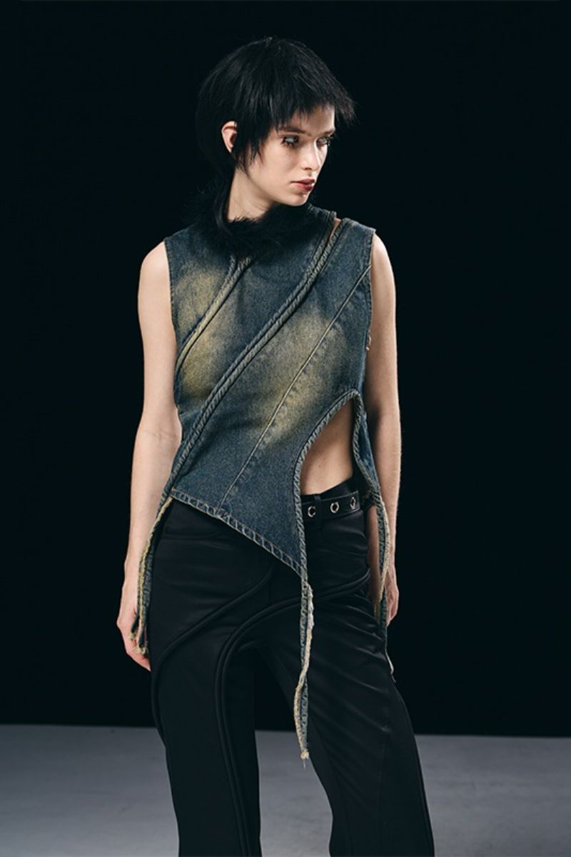 Irregular Denim Vest