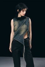 Irregular Denim Vest