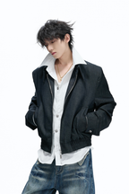 Layered Shirt Panel Jacket