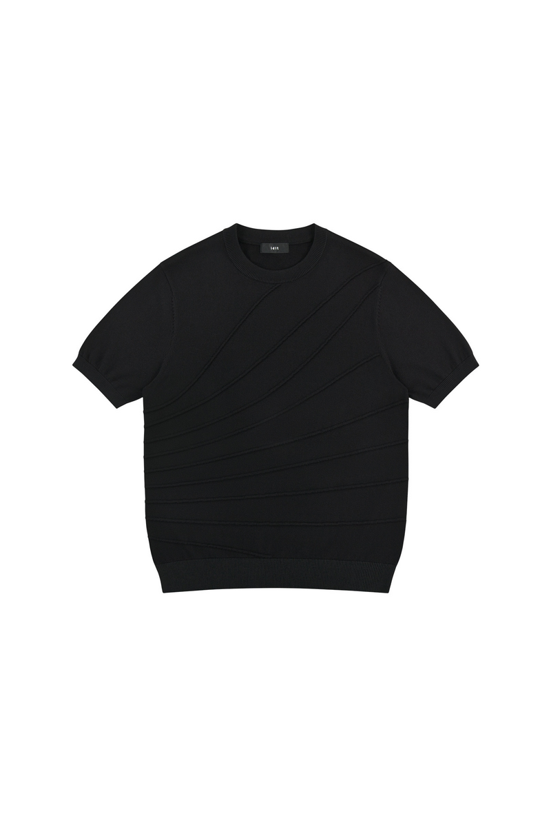 Jacquard Cotton Knit T-Shirt