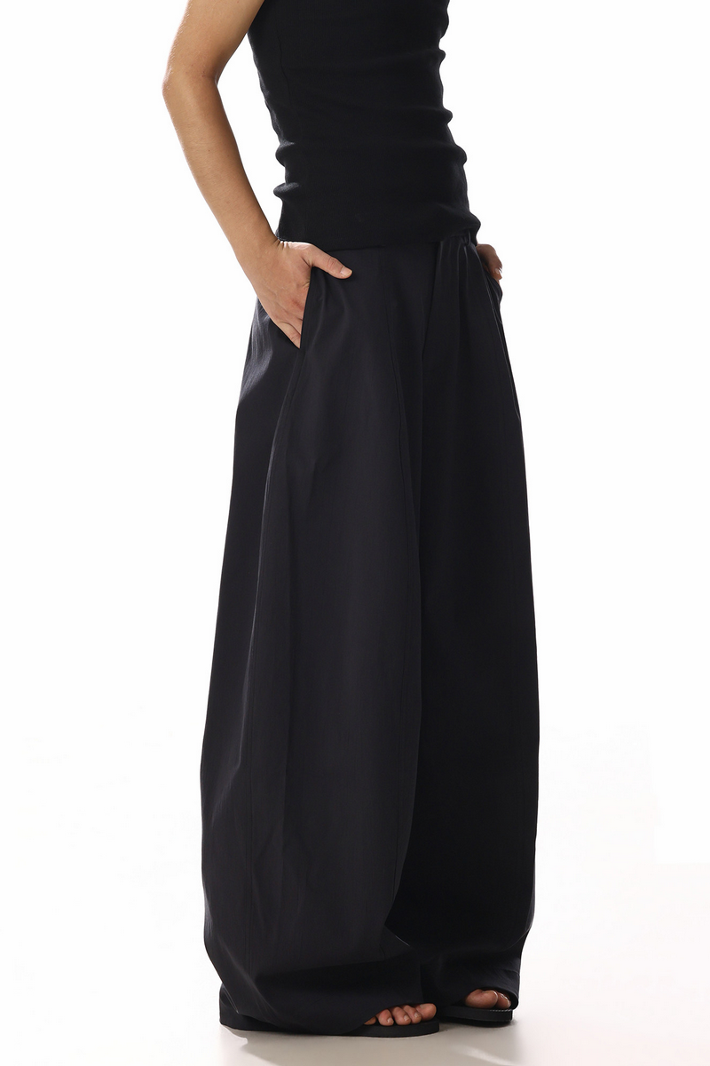 Draped Barrel Leg Pants
