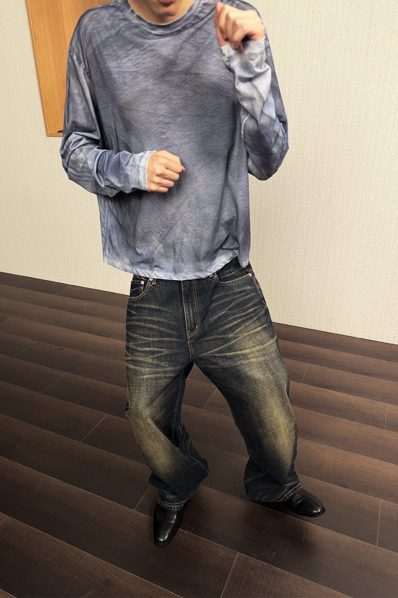 Vintage Wash Straight Jeans
