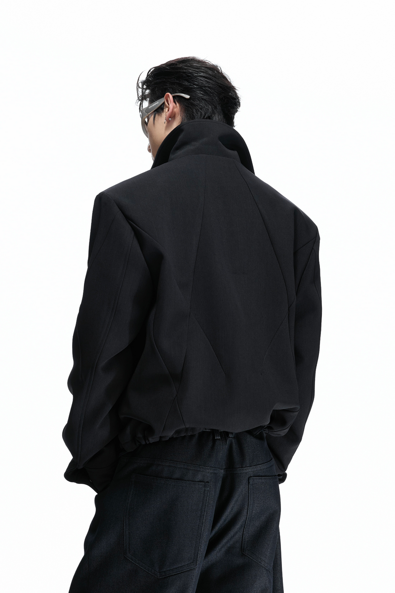 Studded Deconstructed Zip Jacket