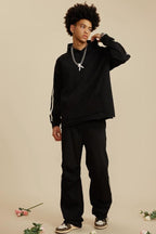 Side Stripe Pleat Sweatpants