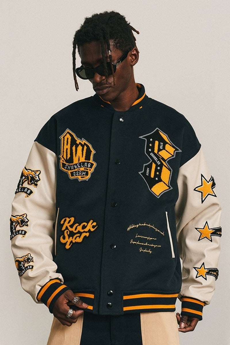 ANT Rockstar Embroidered Varsity Jacket