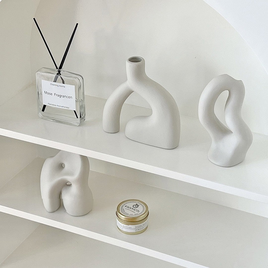 Abstract Twist Stone Ceramic Vase