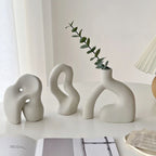 Abstract Twist Stone Ceramic Vase