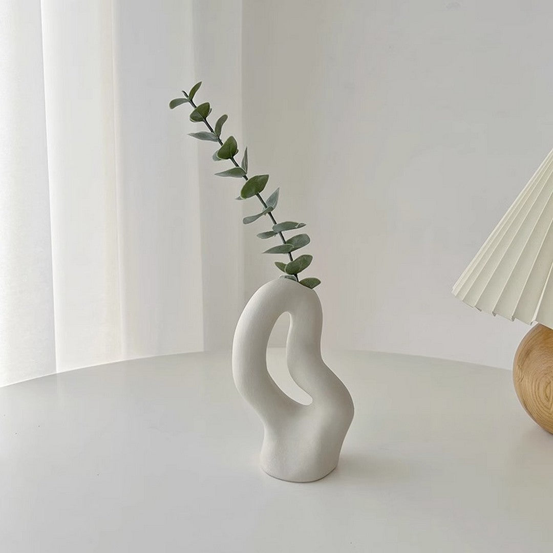 Abstract Twist Stone Ceramic Vase