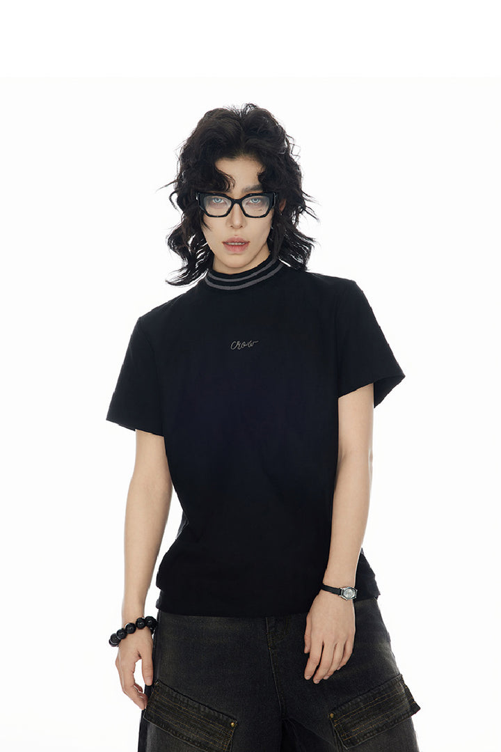 Embroidered Letter Slim Fit Tee