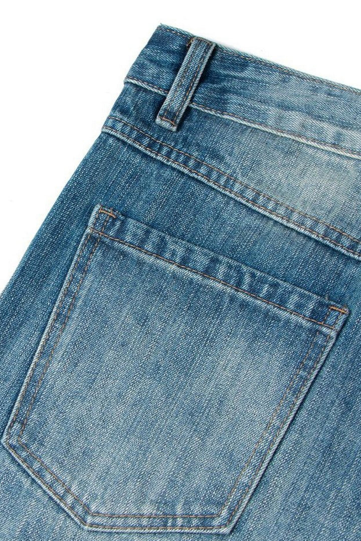 Vintage Washed Wide-Leg Blue Jeans