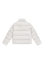 Basic Pearl Embroidered Suede Puffer Jacket