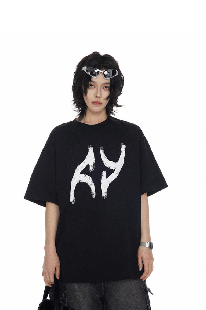 Foam Logo Print Oversized Tee