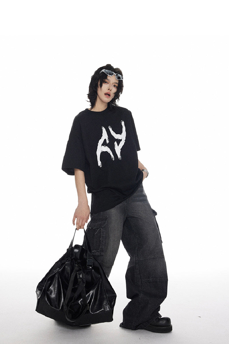 Foam Logo Print Oversized Tee