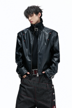 Croc Embossed Leather Jacket