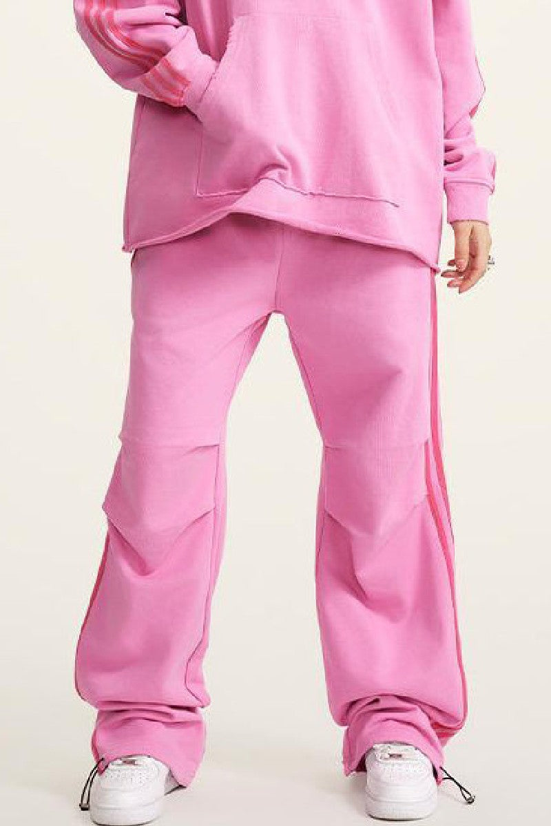 Side Stripe Pleat Sweatpants
