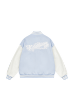 White Lace Floral Embroidered Baseball Jacket