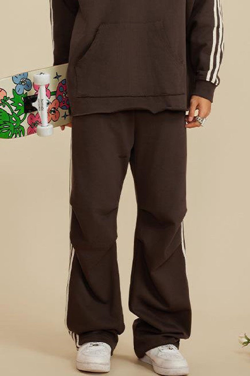 Side Stripe Pleat Sweatpants