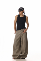 Draped Barrel Leg Pants