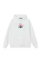 Floral Knit Hooded Pullover Sweater