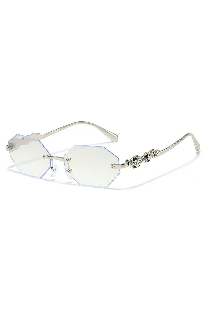 Elegant Rimless Rhinestone Polygon Sunglasses