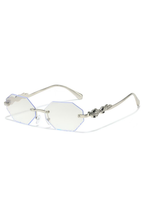 Elegant Rimless Rhinestone Polygon Sunglasses