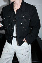 Floral Embroidered Denim Jacket