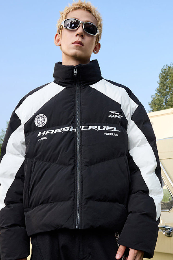 Streetwear Racing Colorblock Padded Jacket