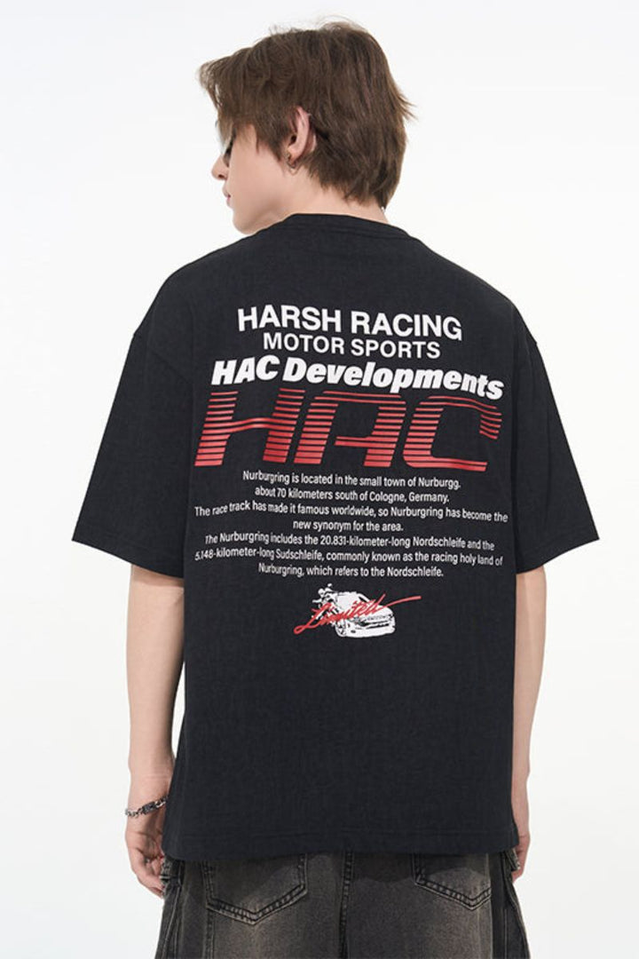 Retro Racing Logo Print Tee