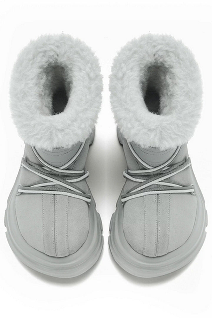 Waterproof Grey Chunky Snow Boots