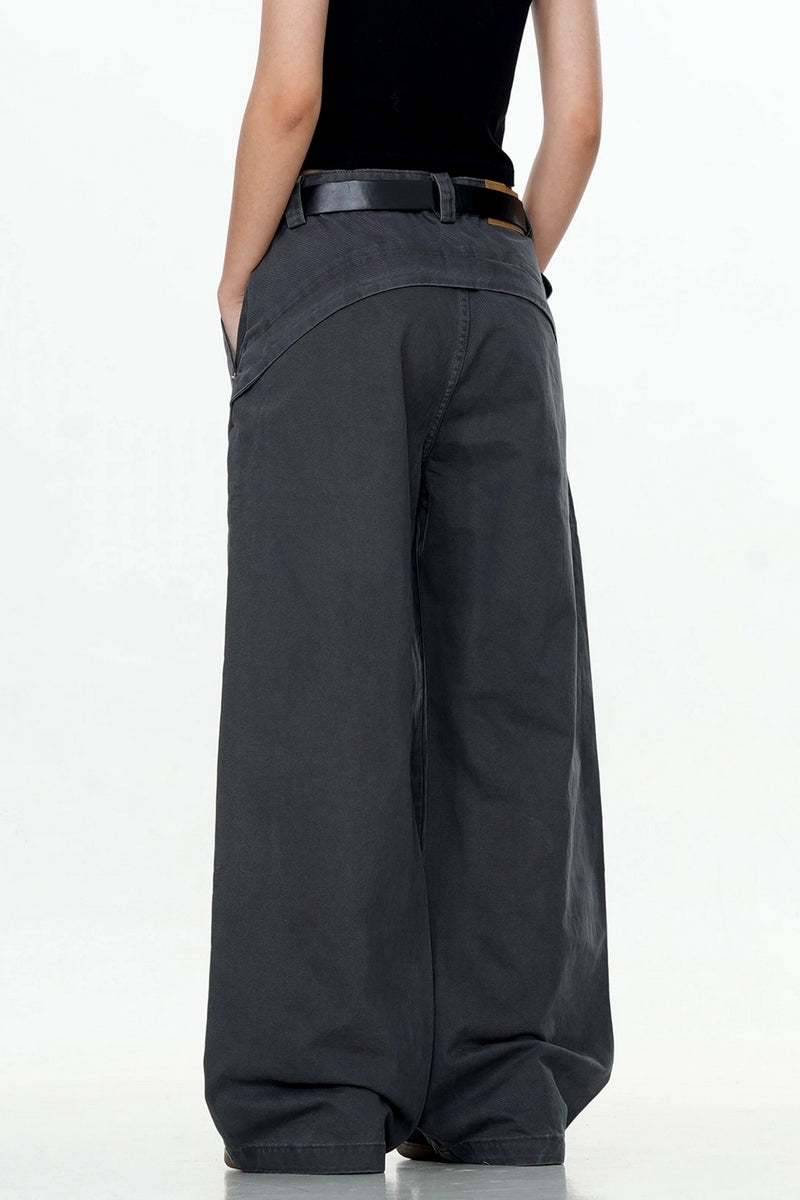 Washed Straight-Leg Cargo Pants