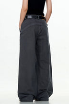 Washed Straight-Leg Cargo Pants