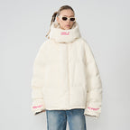 Embroidered Logo Loose Sleeves Down Jacket - EU Only