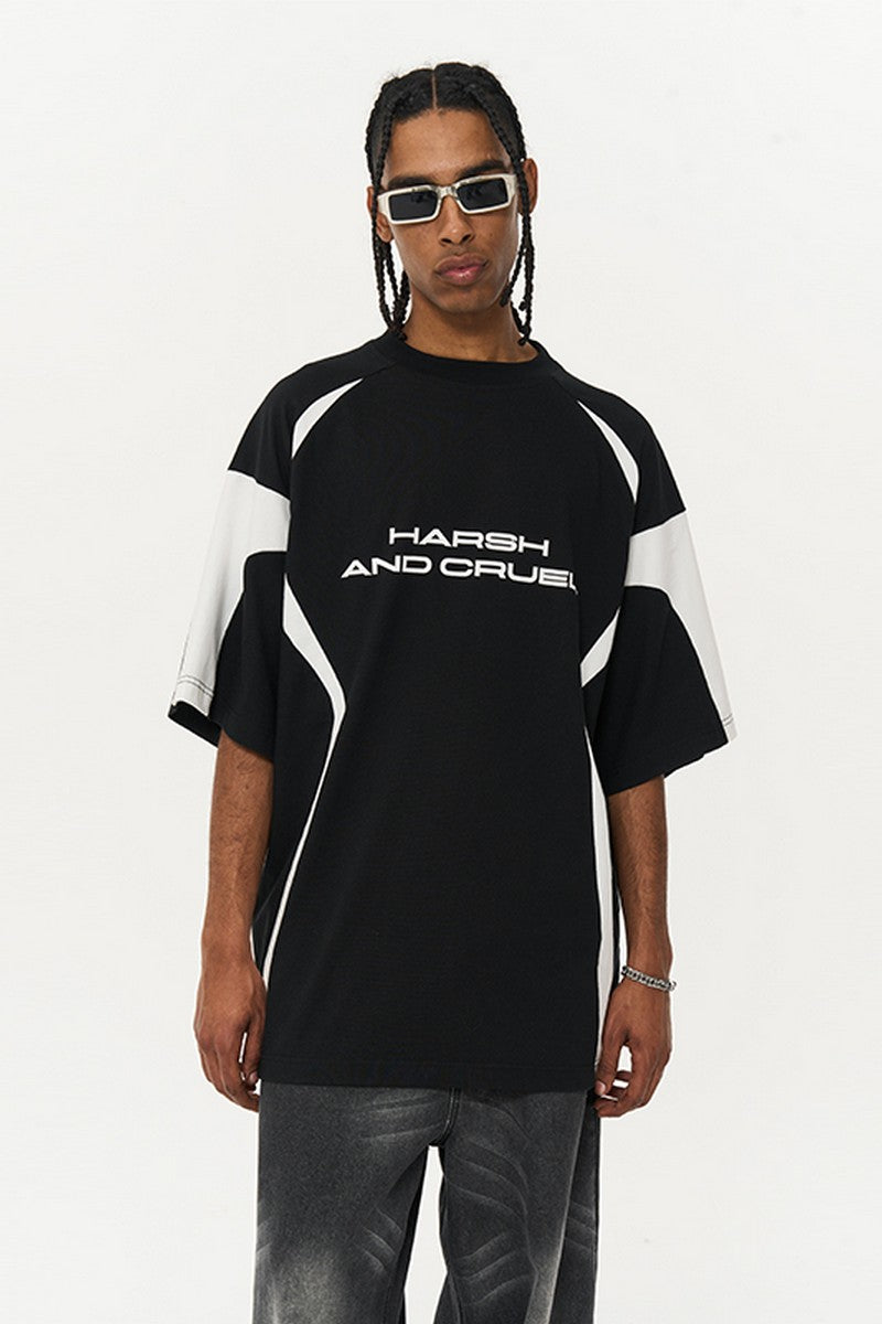 Splicing Irregular Logo Tee