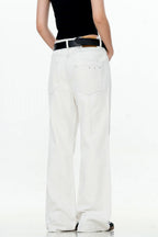 White Straight-Leg Jeans
