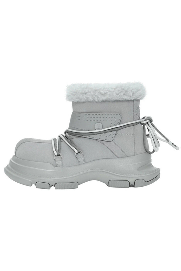 Waterproof Grey Chunky Snow Boots